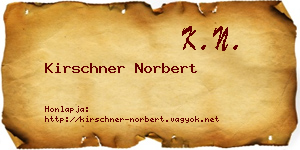 Kirschner Norbert névjegykártya